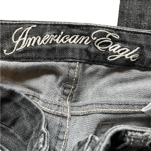 American Eagle 77 Straight Leg Gray Jeans GUC sz 2 - Picture 4 of 5